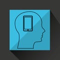 Silhouette profile business smartphone concept