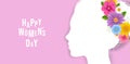 Silhouette Profile femal Head With Flowers Postcard
