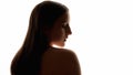 Silhouette profile portrait spa procedure woman