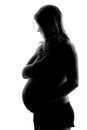 Silhouette profile of pregnant women