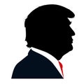 Silhouette profile of the 45th President of the United States Donald Trump