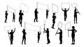 Silhouette Protestors March Strike Rally Picket Royalty Free Stock Photo