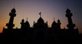 Silhouette public Pattani provincial central mosque over sunset Royalty Free Stock Photo