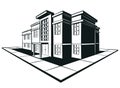 Silhouette Public School Building Education Center Royalty Free Stock Photo