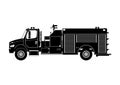 Silhouette of pumper fire truck. Royalty Free Stock Photo