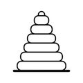 silhouette pyramid toy flat icon