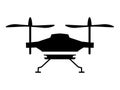 Silhouette of quadcopter drone