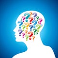 Silhouette of a question mark with human head Royalty Free Stock Photo