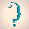 Silhouette of a question mark with male and female Royalty Free Stock Photo