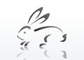 Silhouette of rabbit. symbol of 2011 year