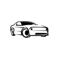 Silhouette racing car logo design