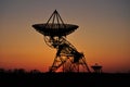 Silhouette of radar dishes
