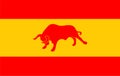 Silhouette of a raging bull on the Spanish flag Royalty Free Stock Photo