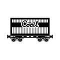 Silhouette railway wagon for coal