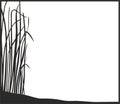 Silhouette of reed bush Framing. vector illustration Royalty Free Stock Photo