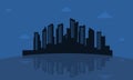 Silhouette of reflection city vector