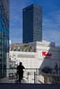 A silhouette in the renewed commercial and business district of La Part-Dieu