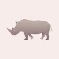 Silhouette of a rhino. Rhinoceros side view profile. Royalty Free Stock Photo