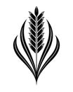 Silhouette rice plant symbol