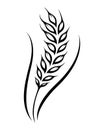 Silhouette rice plant symbol