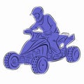 Silhouette of a rider ATV, vector draw