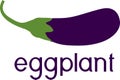 Silhouette of ripe purple eggplant with title