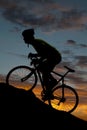 Silhouette road bike uphill Royalty Free Stock Photo