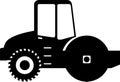 Silhouette of Road Roller Compactor Icon in Flat Style. Vector Illustration Royalty Free Stock Photo