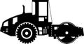 Silhouette of Road Roller Compactor Icon in Flat Style. Vector Illustration Royalty Free Stock Photo