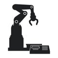 Silhouette robotic production line mechanic manufacture Royalty Free Stock Photo