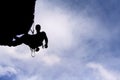 Silhouette of a rock climber Royalty Free Stock Photo