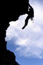 Silhouette of a rock climber Royalty Free Stock Photo