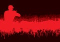 Silhouette rock concert crowd Royalty Free Stock Photo