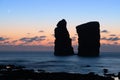 Silhouette of rocks at Mosteiros beach, Azores, Portugal