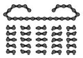 Silhouette of Roller Chain That Used on Bicycles and Motorcycles. Seamless Shapes Royalty Free Stock Photo