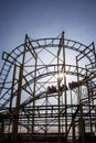Silhouette of a roller coaster Royalty Free Stock Photo