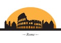 silhouette of rome. Vector illustration decorative design