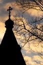 Silhouette of the roof of the Orthodox Cathedral Royalty Free Stock Photo