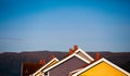 Silhouette of roofs of wooden houses