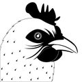 Silhouette of a rooster head. Farm animal Royalty Free Stock Photo