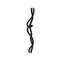 Silhouette of rope with loop. Vector black white doodle sketch isolated illustration.