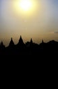 Silhouette of ruins of Bagan- Burma (Myanmar) Royalty Free Stock Photo