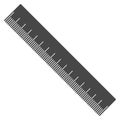 Silhouette with ruler flat gray line, vector icon measuring tool