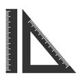 Silhouette ruler and setsquare. Geometry. Royalty Free Stock Photo