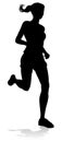 Silhouette Runner Woman Sprinter or Jogger Person