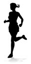 Silhouette Runner Woman Sprinter or Jogger Person