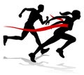 Runner Race Finish Line Track and Field Silhouette Royalty Free Stock Photo