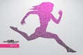 Silhouette of a running female from triangle.