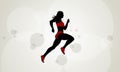 Silhouette of a running girl. Abstract background. Royalty Free Stock Photo