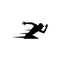 Silhouette running man sprinter explosive start, perfect for marathon and race event Royalty Free Stock Photo